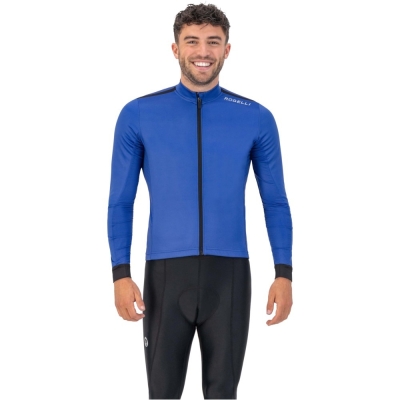 Koszulka rowerowa z długim rękawem Rogelli Core niebieska - 3XL