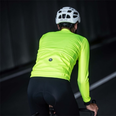 Koszulka rowerowa z długim rękawem Rogelli Core żółta - 3XL