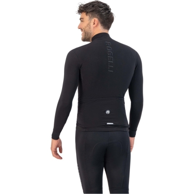 Koszulka rowerowa z długim rękawem Rogelli Distance czarna - XXL