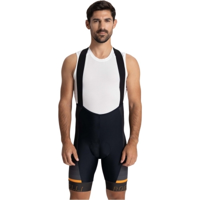 Spodenki rowerowe z wkładką Rogelli Hero II czarno-pomarańczowe - 3XL