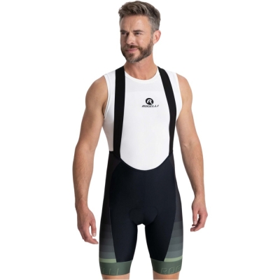 Spodenki rowerowe z wkładką Rogelli Hero II czarno-zielone - XL