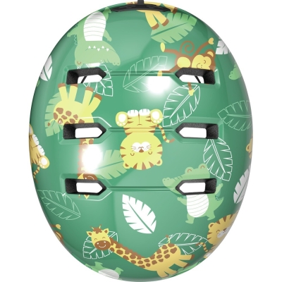 Kask rowerowy orzech Abus Skurb Kid green jungle