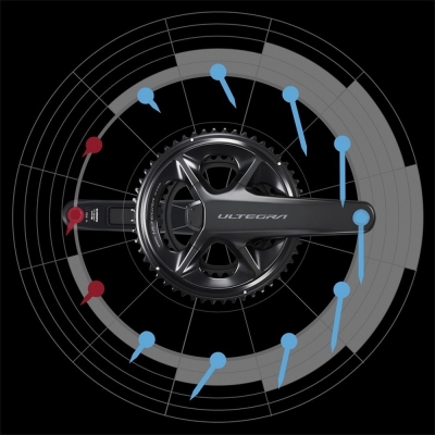 Mechanizm korbowy z pomiarem mocy Shimano Ultegra FC-R8100-P (bez tarczy)