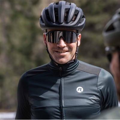 Koszulka rowerowa z długim rękawem Rogelli Mono granatowa - 3XL