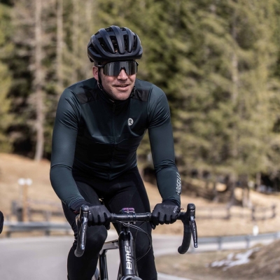 Koszulka rowerowa z długim rękawem Rogelli Mono granatowa - 3XL