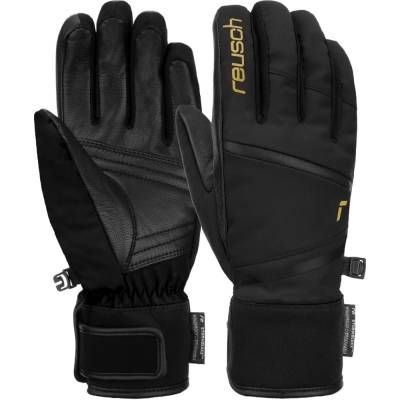 Rękawice narciarskie damskie Reusch Tessa Stormbloxx czarno-złote - 7.5