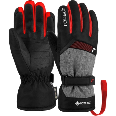 Rękawice narciarskie dziecięce Reusch Flash Gore-Tex Junior czarno-czerwone