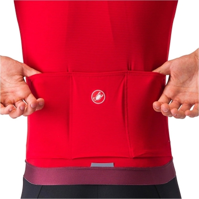 Koszulka rowerowa Castelli Espresso czerwona - XXL
