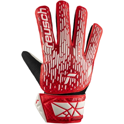 Rękawice bramkarskie Reusch Attrakt Starter Solid Junior czerwono-białe - 5.5