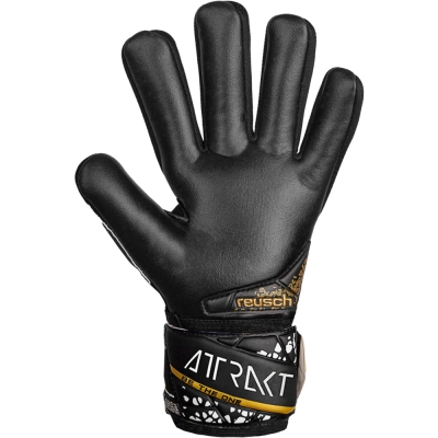 Rękawice bramkarskie Reusch Attrakt Silver Negative Finger Support Junior czarne - 7.5
