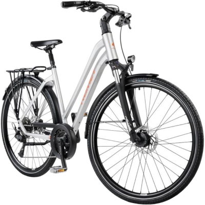 Rower trekkingowy damski Romet Gazela 6 CS srebrny