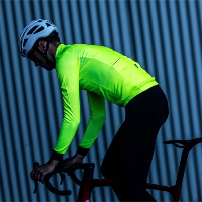 Koszulka rowerowa z długim rękawem Rogelli Core żółta - 5XL