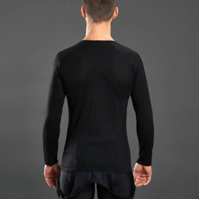 Koszulka termoaktywna z długim rękawem GripGrab Merino Blend Thermal czarna - M