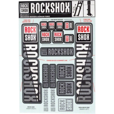 Naklejki na amortyzator Rock Shox BoXXer / Domain Dual Crown białe