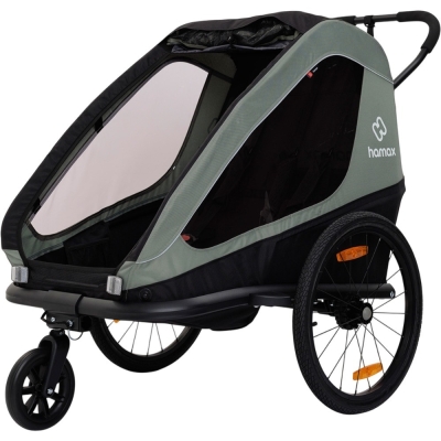Przyczepka dziecięca Hamax Traveller Twin khaki-czarna
