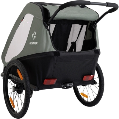 Przyczepka dziecięca Hamax Traveller Twin khaki-czarna