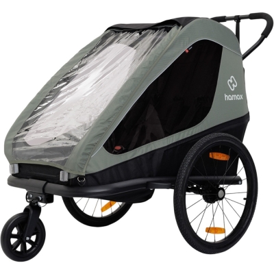 Przyczepka dziecięca Hamax Traveller Twin khaki-czarna