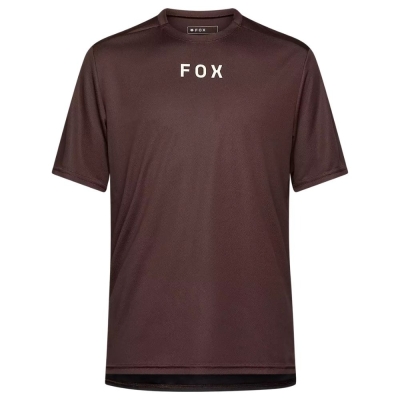 Koszulka rowerowa Fox Ranger Wordmark brązowa
