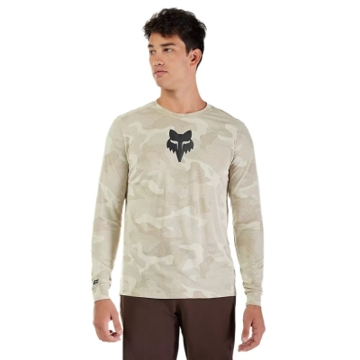 Koszulka rowerowa z długim rękawem Fox Ranger Tru Dri beżowa - XXL