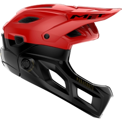Kask rowerowy fullface MET Parachute MCR MIPS czerwono-czarny