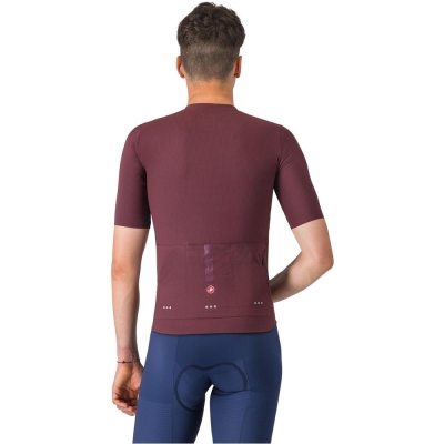 Koszulka rowerowa Castelli Premio Evo bordowa - XL