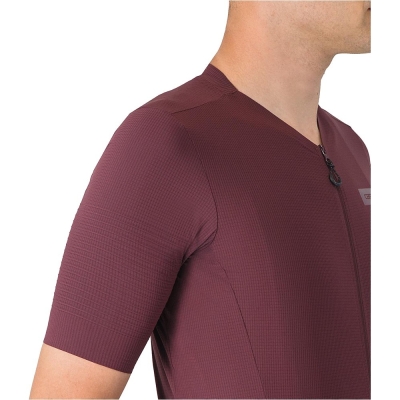 Koszulka rowerowa Castelli Premio Evo bordowa - XL
