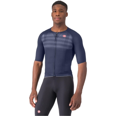 Koszulka rowerowa Castelli Aero Race 8S granatowa - XL