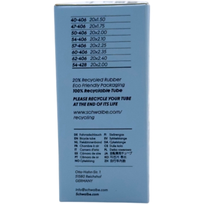 Dętka Schwalbe SCV 7 Clik 40 mm - 20 x 1.50-2.00
