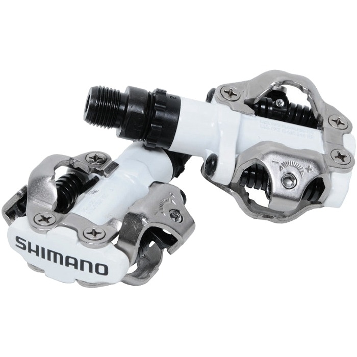 Pedały rowerowe Shimano SPD PD-M520 białe + bloki