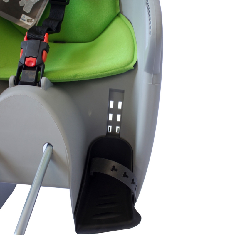 Fotelik rowerowy Hamax Kiss szaro-zielony + adapter na ramę