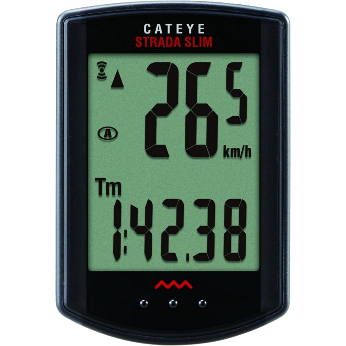 Licznik rowerowy bezprzewodowy Cateye Strada Slim CC-RD310W czarny