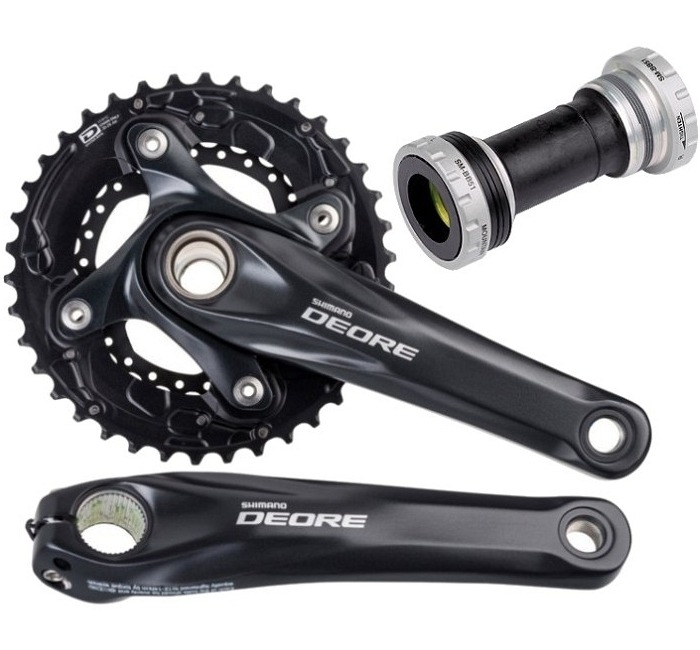 Mechanizm korbowy Shimano Deore FC-615 czarny