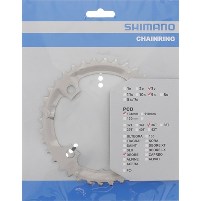 Tarcza mechanizmu korbowego Shimano Deore FC-M590 / M532 (36T) srebrna