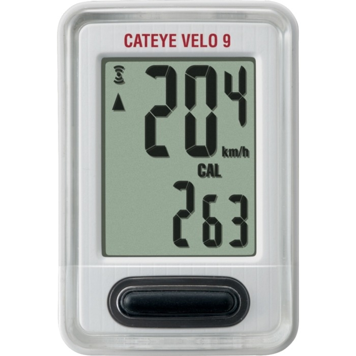 Licznik rowerowy przewodowy Cateye Velo 9 CC-VL820 biały