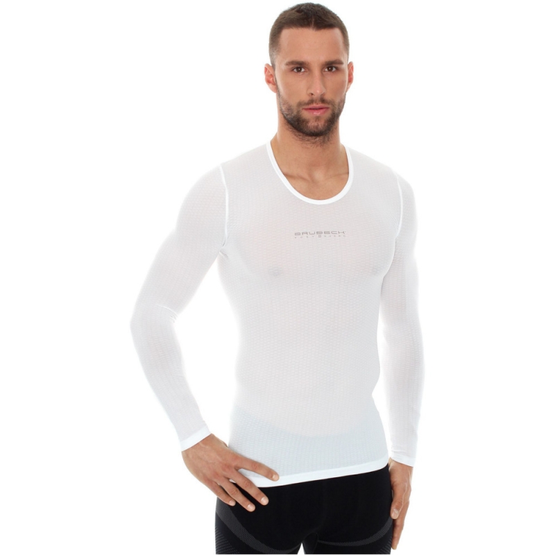 Koszulka z długim rękawem Brubeck Base Layer unisex biała