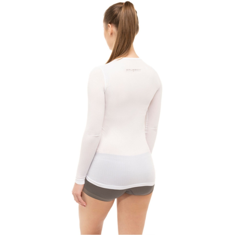 Koszulka z długim rękawem Brubeck Base Layer unisex biała