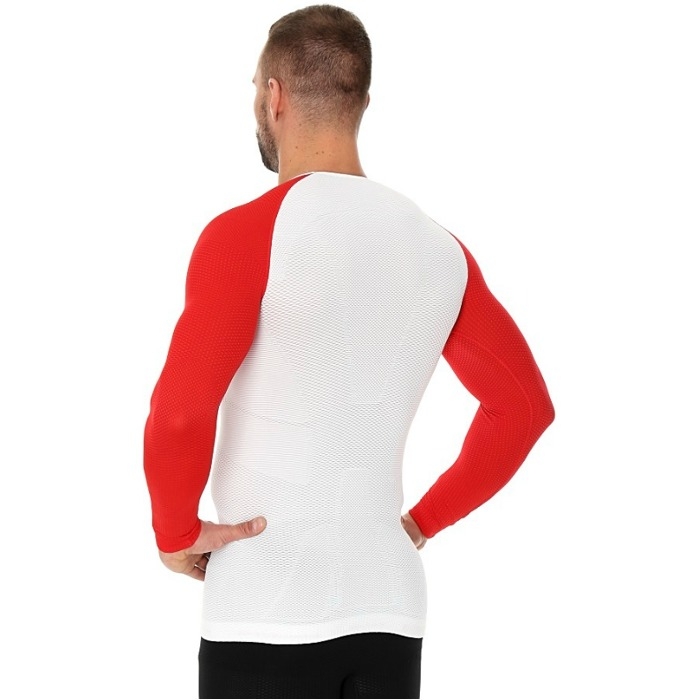 Koszulka z długim rękawem Brubeck 3D Husar PRO biało-czerwona