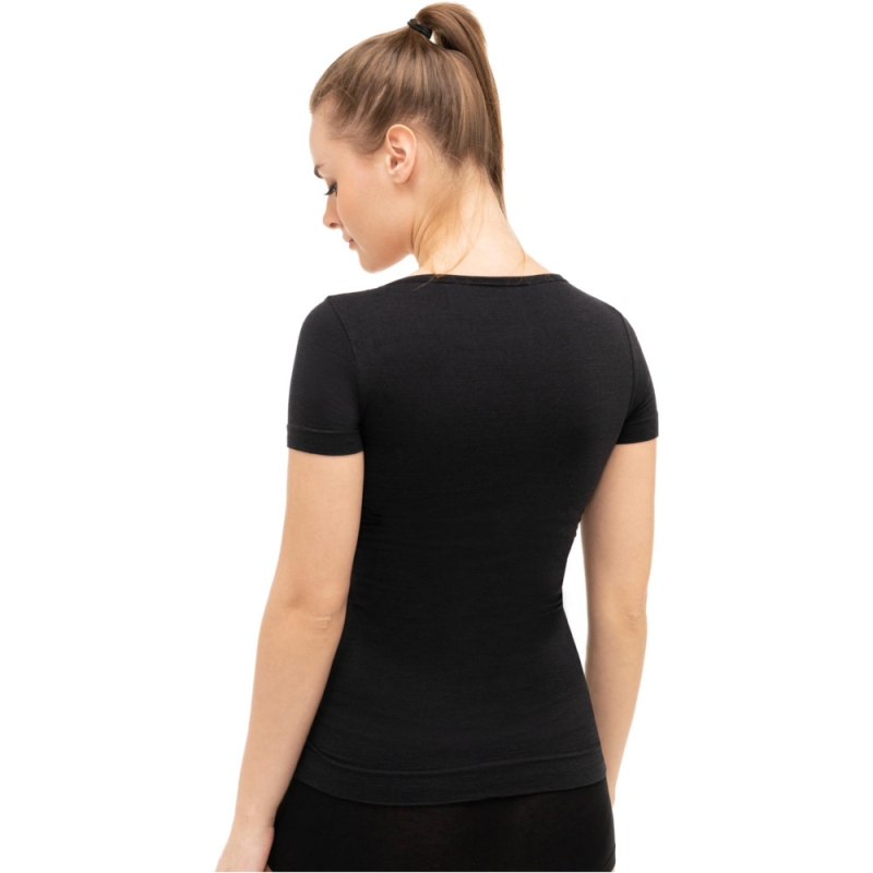 Koszulka damska Brubeck Comfort Wool czarna