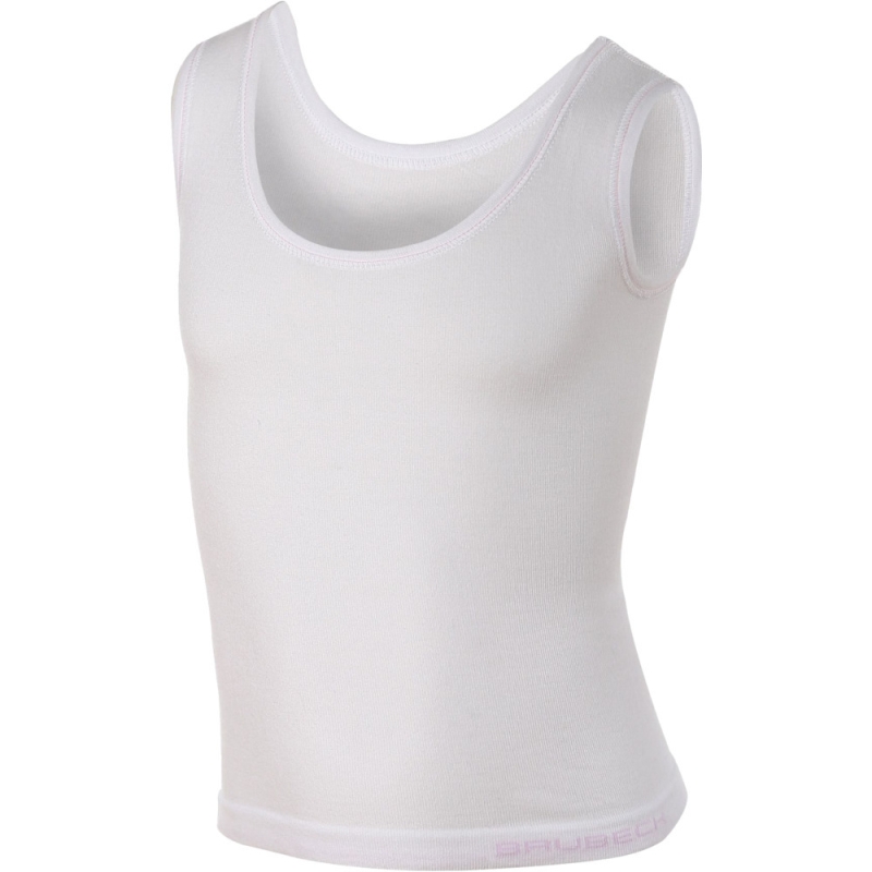 Bezrękawnik dziewczęcy Brubeck Comfort Cotton Junior biały