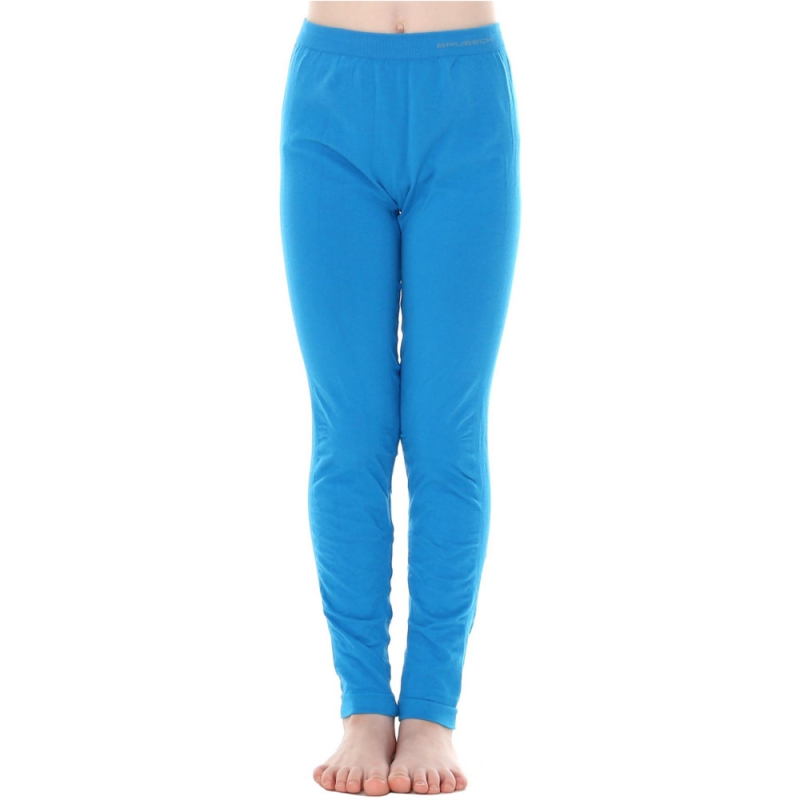 Legginsy dziecięce Brubeck Comfort Cotton Junior lazurowe