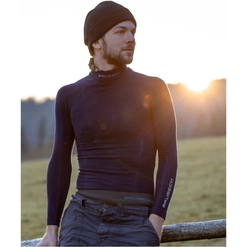 Bluza z długim rękawem Brubeck Extreme Wool granatowa