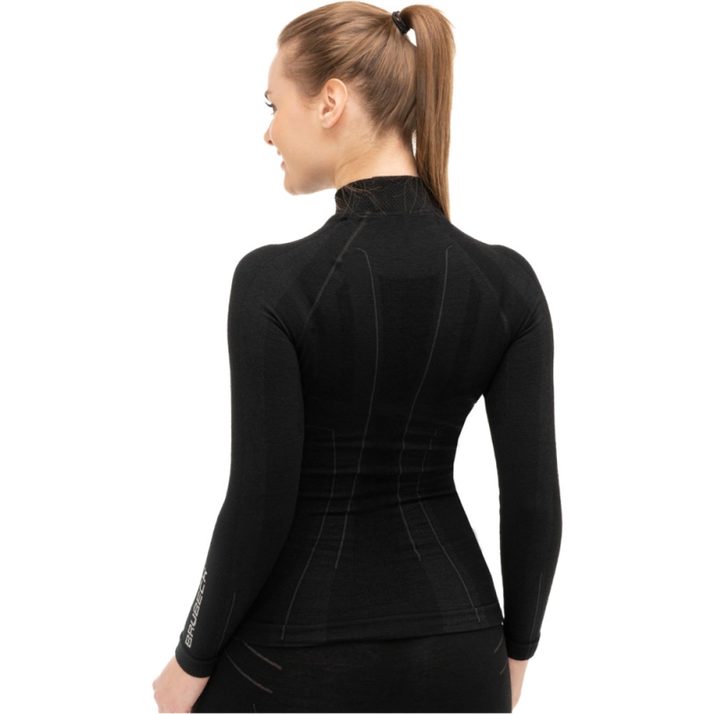 Bluza damska z długim rękawem Brubeck Extreme Wool czarna