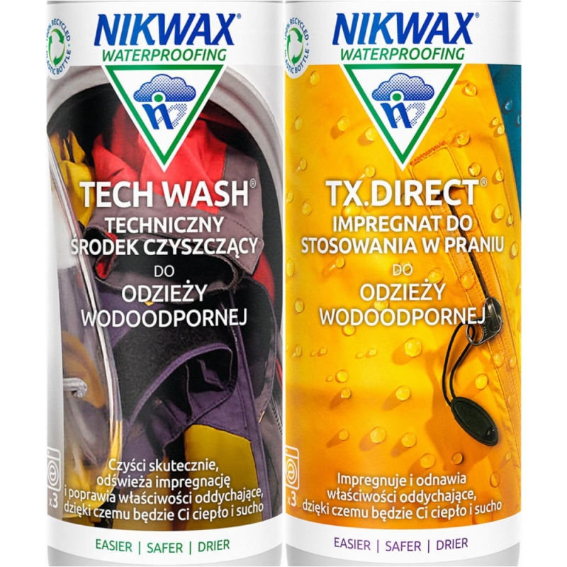 Zestaw pielęgnacyjny do odzieży technicznej Nikwax Tech Wash + TX Direct Wash In