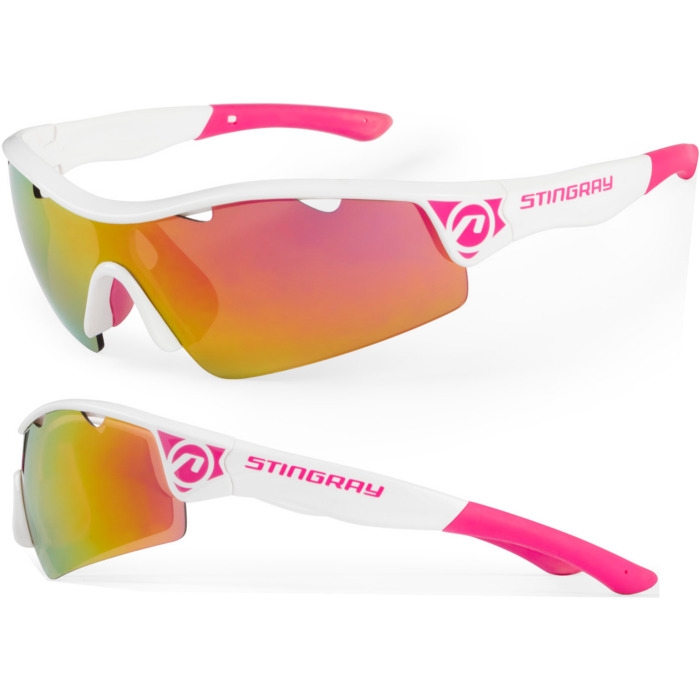 Okulary rowerowe Accent Stingray biało-różowe