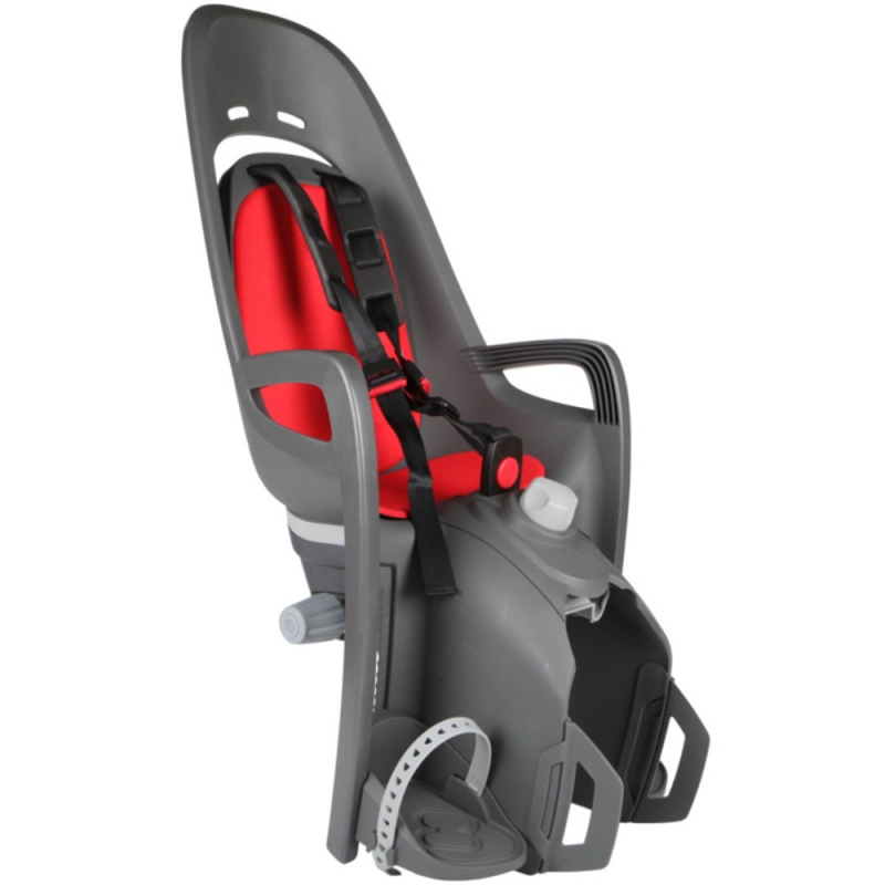 Fotelik rowerowy Hamax Zenith Relax szaro-czerwony + adapter na bagażnik
