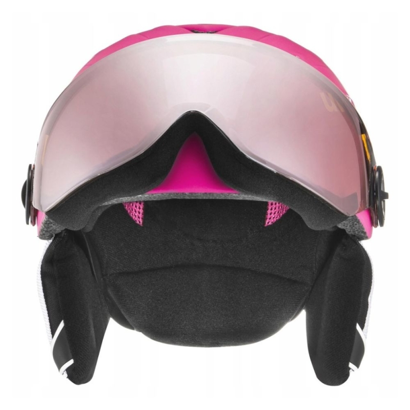 Kask narciarski Uvex Junior Visor Pro różowo-biały