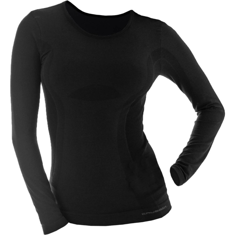 Koszulka damska z długim rękawem Brubeck Comfort Wool czarna