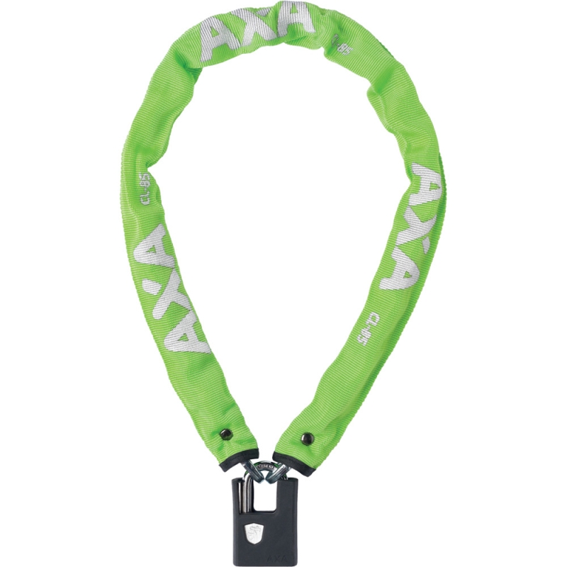 AXA Clinch+ Zapięcie rowerowe łańcuch z kłódką 85cm zielone