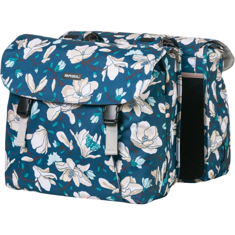 Basil Magnolia Double Bag Sakwy rowerowe na bagażnik teal blue