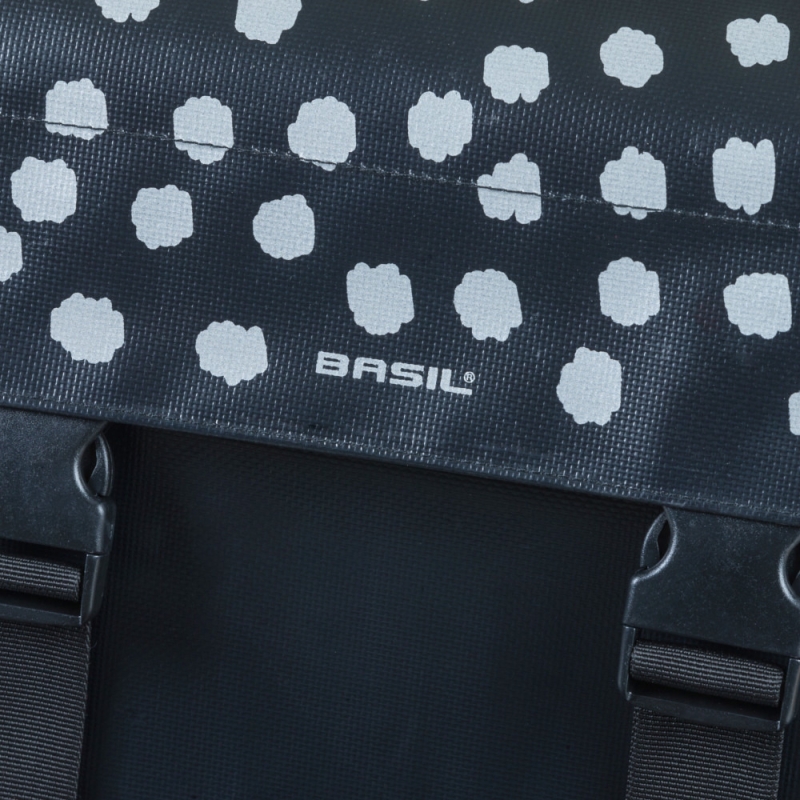 Sakwy Basil Urban Load Double Bag czarno-białe